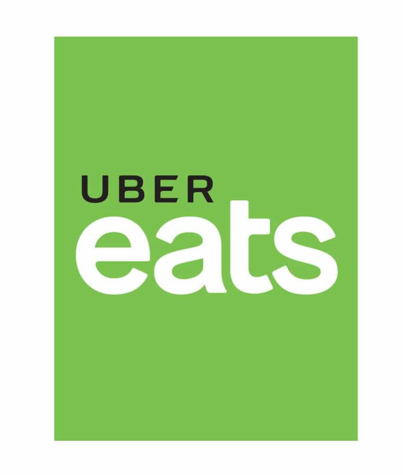 Digital printing on PVC. Uber Eats logo. Uber Eats Bag