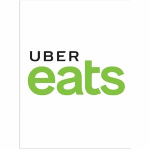 Digital printing on PVC. Uber Eats logo. Uber Eats Bag