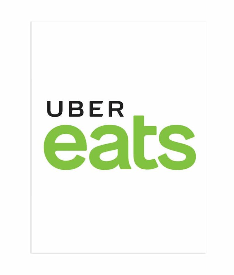 Digital printing on PVC. Uber Eats logo. Uber Eats Bag