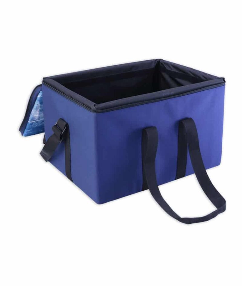 An extraordinary design that keeps the frozen foods cold for up to 4 hours! This food cooler box has thick layers of insulation and a liquid gel can be added to give additional coolness to the product inside. Up to 10 hours cooling