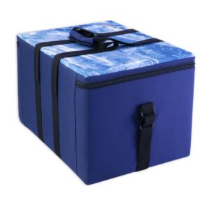 An extraordinary design that keeps the frozen foods cold for up to 4 hours! This food cooler box has thick layers of insulation and a liquid gel can be added to give additional coolness to the product inside. Up to 10 hours cooling