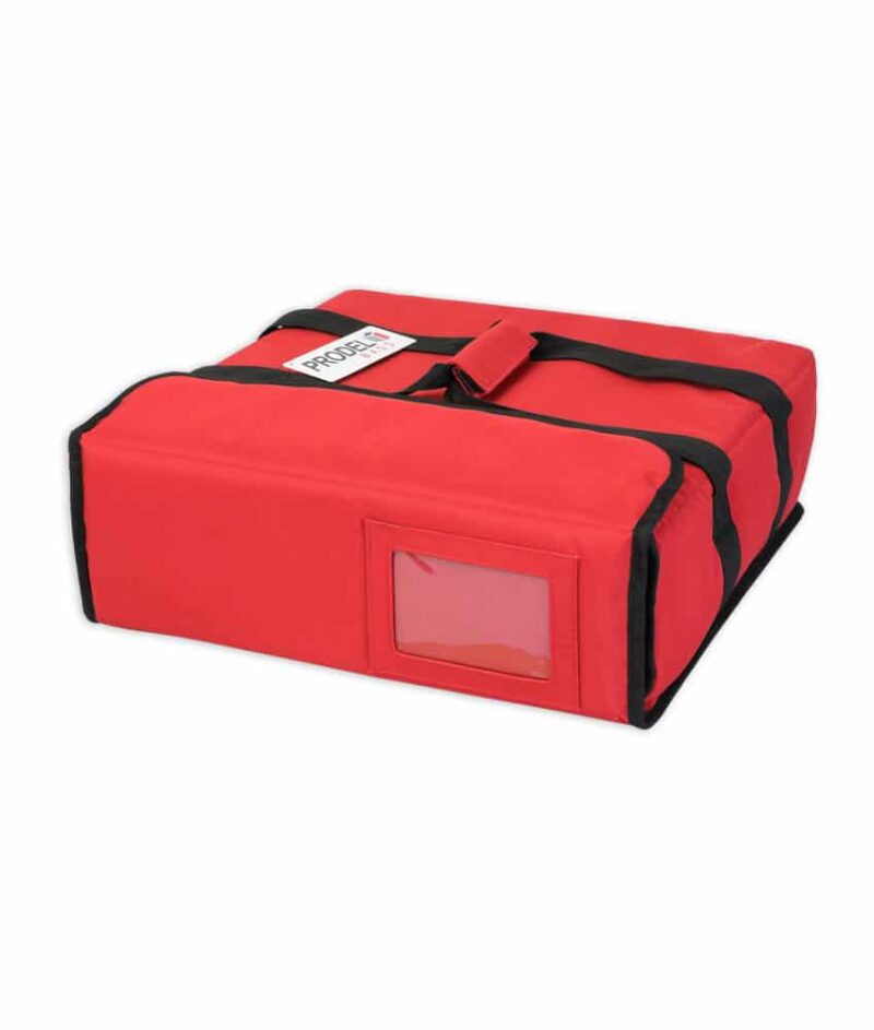 Prodelbags red insulated delivery bag for pizza delivery 33cm, 40cm, 50cm.