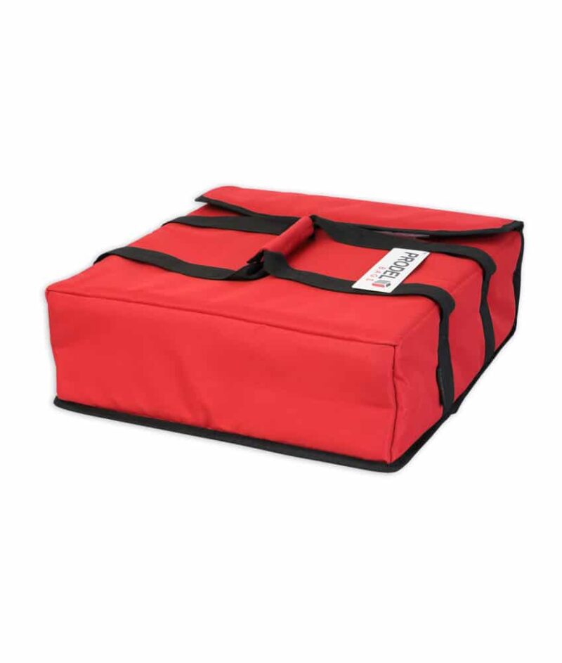 Prodelbags red insulated delivery bag for pizza delivery 33cm, 40cm, 50cm.