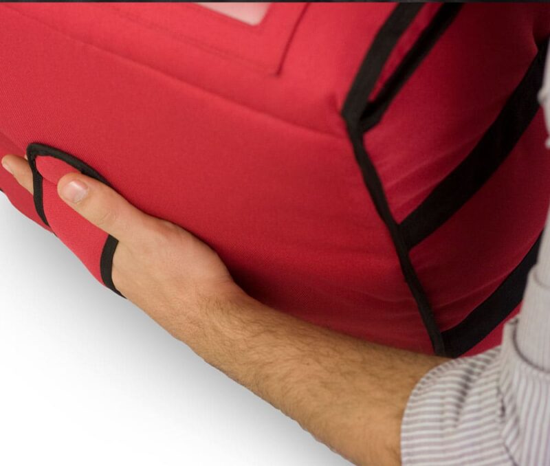 Prodelbags red insulated delivery bag for pizza delivery 33cm, 40cm, 50cm.