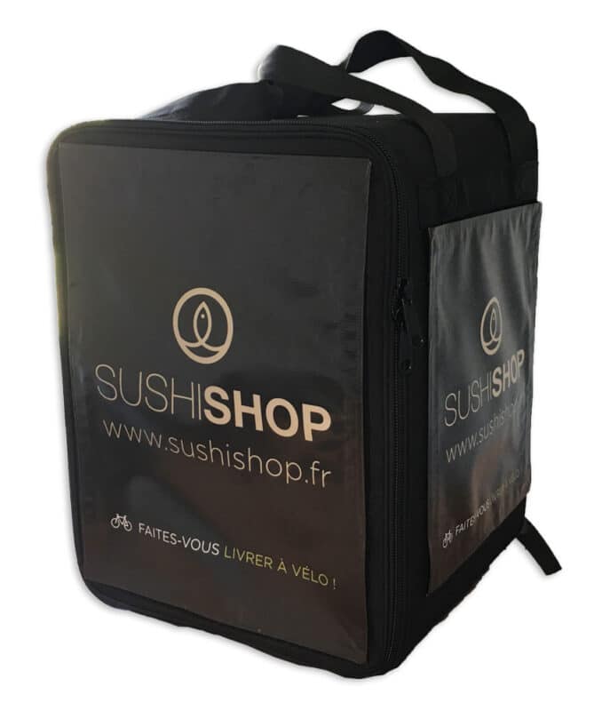 The flex advertising module is an add-on for use with backpacks and insulated delivery facilitates shifting advertising using simply the delivery side bags through velcro system