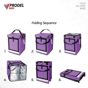 Foldable Insulated Backpack Prodel Swift LT Plus Violet / Purple – 353545. thermal delivery bag for bicycle courier Uber Eats, Deliveroo, Just Eat, Globo